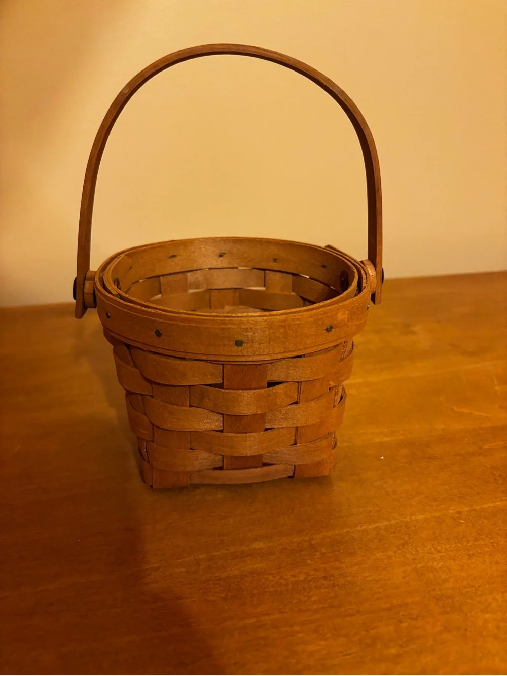 1988 Longaberger Basket with Handle - Warm Brown